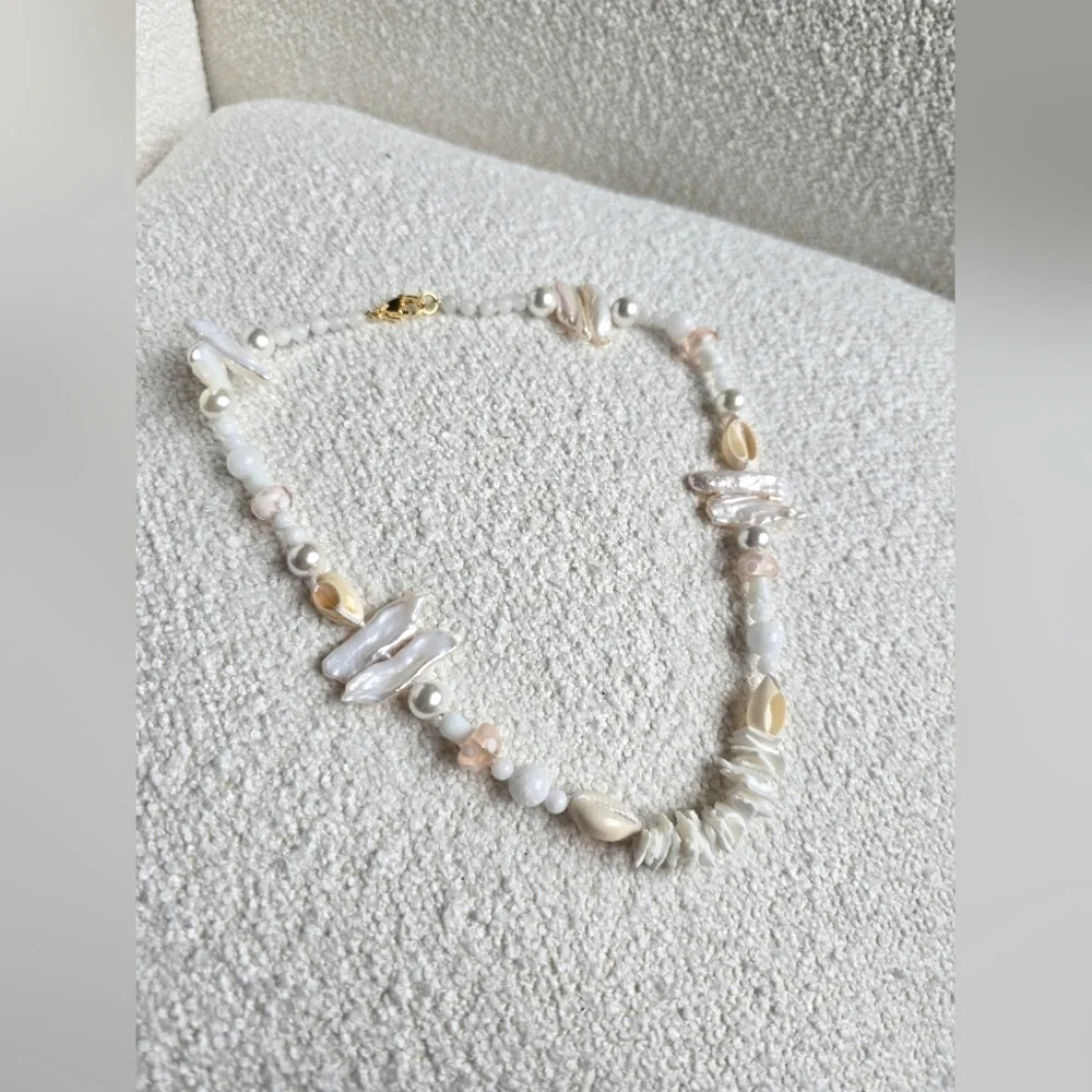Free People × Galley Los Angeles,  Summertime Necklace -Beachy Pucca Ivory NWOT